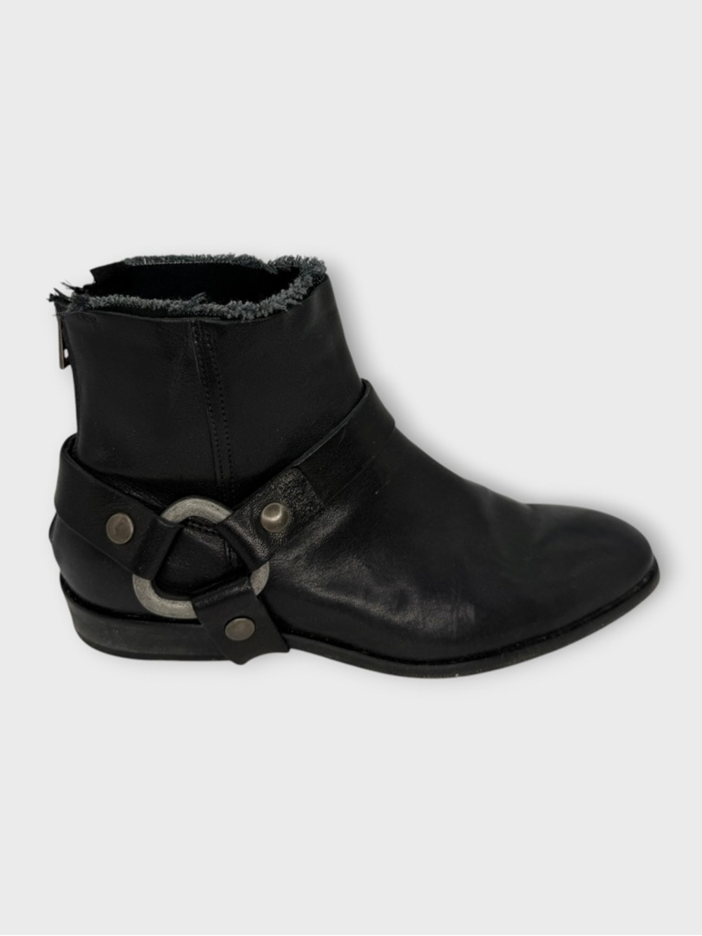 Zadig & Voltaire Black Leather Buckle Strap   Booties Euro 42 US 11